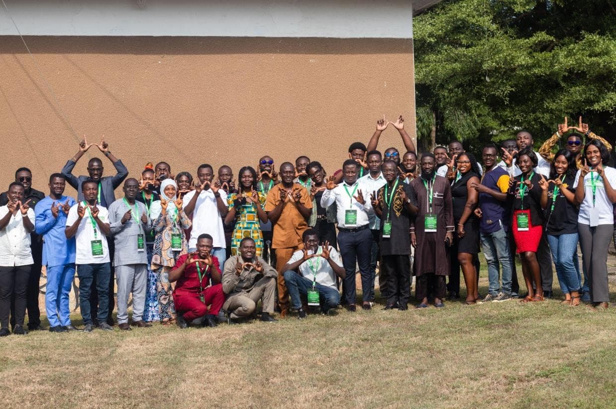 African Youth Water Forum participants and partners in a group photo outside the venue